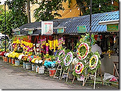 Flower garland sellers.
